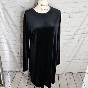 Forever 21+ Velvet Long Sleeve Mini Dress Black Size 2X